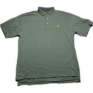 Tommy Hilfiger Mens Short-Sleeve Polo Shirt Size Large Green White Striped